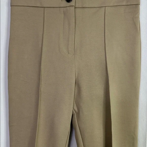 MNG Pleated Front Back Pockets Stylish Tan Dress Pants - Picture 3 of 7